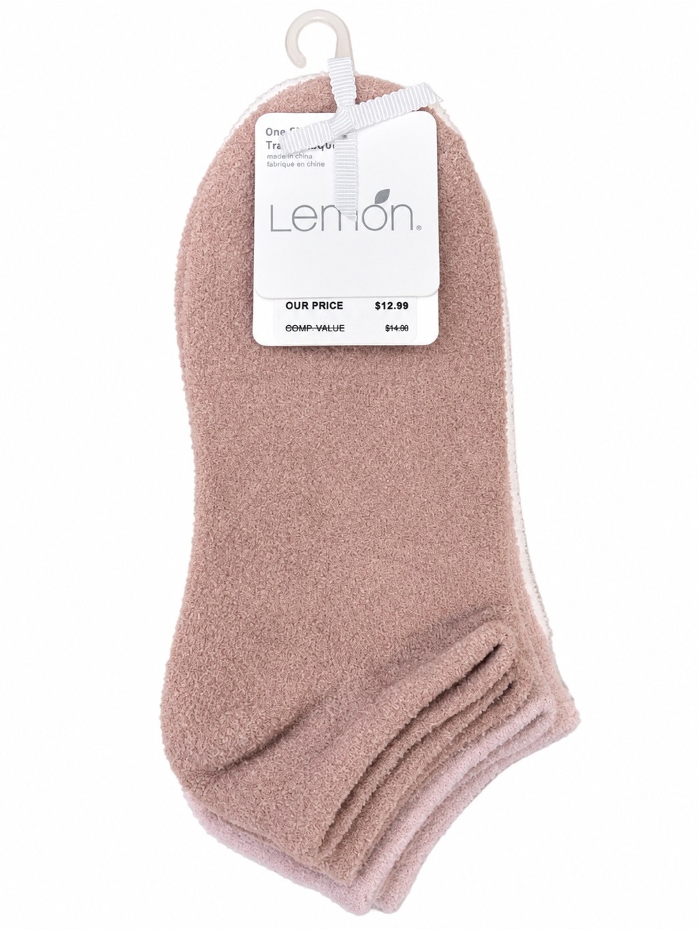 Lemon Cozy Plush Fuzzy Socks 3 Pack Pink Blush White NWT